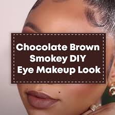 chocolate brown smokey diy eye makeup look