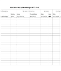 Sign Out Sheet Template Excel Opusv Co