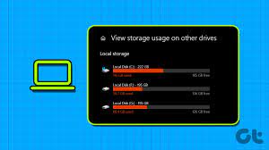 total storage of windows laptop or pc