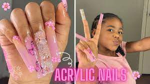 long acrylic nails for spring