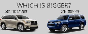 Which Is Bigger The Toyota Highlander Or The Toyota 4runner