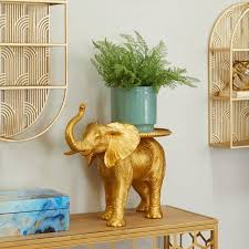 Novogratz Gold Resin Elephant Sculpture