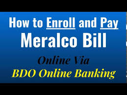 pay meralco bill in bdo banking