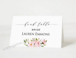 Wedding Place Cards Template Printable Head Table Place Card Elegant