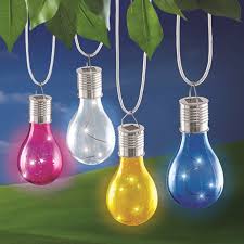 Multicolor Solar Light Bulb Lanterns Set Of 4 Collections Etc