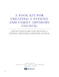 Patient And Family Advisory Council Getting Started Tool Kit