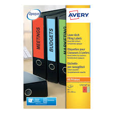 Avery Filing Labels Laser Lever Arch 4 Per Sheet 200x60mm