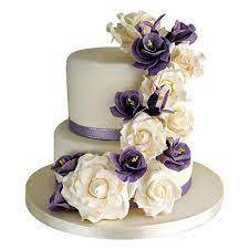 2 tier wedding cake cascading flowers. Buy Purple Cascade 2 Tier Cake Online Ahmedabad Com