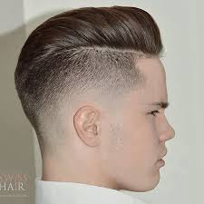 Hasil gambar untuk skin fade pompadour haircut