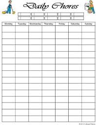 Free Printable Chore Chart For Large Families Family Chore