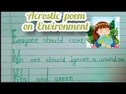 best acrostic poem on environment you