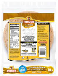 mission soft taco whole wheat tortillas