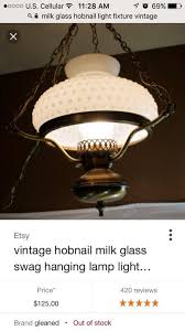 Vintage Hobnail Milk Glass Swag Hanging