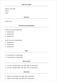 Basic Resume Templates Downloads Rome Fontanacountryinn Com