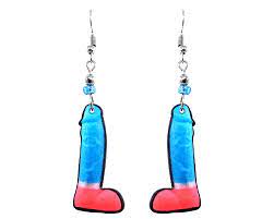 Amazon.com: Large Penis Dildo Erotic Graphic Dangle Earrings - Womens  Fashion Handmade Jewelry Adult Accessories (Turquoise/Pink) : Everything  Else
