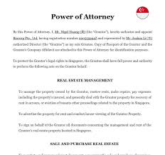 power of attorney in singapore