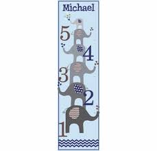 Personalized Boy Elephant Love Growth Chart Canvas Featured