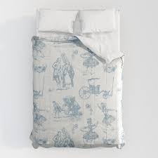 French Toile In Pigeon Blue Comforter
