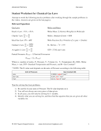 This quiz and worksheet will help you check your knowledge of the gas law regarding the different variables of the ideal gas equation, standard units of pressure, and constants in the equation. Http Www Sciencelearningspace Com Premiumcontent Docs Advchem Ch4 Pdf