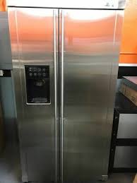 According to ge appliances, if the ice maker has a stainless steel door, then the door and door handle should only be cleaned with a stainless steel cleaner. Ge Monogram Stainless Steel Side By Side Refrigerator Standard Depth Ebay