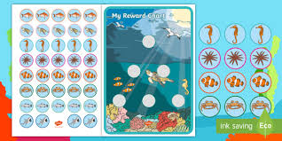 Free Under The Sea Sticker Reward Chart 30mm Under