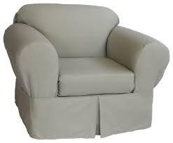 Burgundy scroll t cushion wing chair slipcover. Classic Slipcover 2 Piece Twill Chair Slipcover Contemporary Slipcovers And Chair Covers By Ig Charcoal Bbq