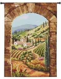 tuscan vineyard arch tapestry wall