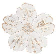 distressed white flower wall decor