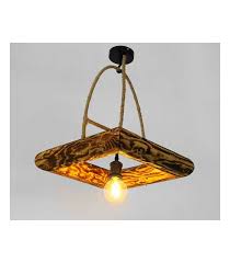 Wood Metal And Rope Pendant Light 220