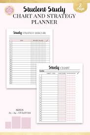 Study Chart Ans Study Strategy Planner Student Study