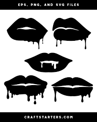 dripping lips silhouette clip art