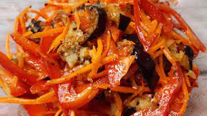 Баклажаны по-корейски с болгарским перцем, морковью и чесноком. | Мелодия  вкуса | Дзен