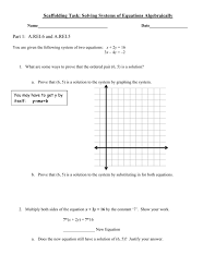 Solving Systems Of Equations Algebraically