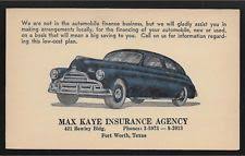 Find the best insurance around fort worth, tx and get detailed driving directions with road conditions, live traffic updates, and reviews. Max Kaye Insurance Agency Fort Worth Texas Tx Advertising Car Auto Postcard Insurance Agency Fort Worth Texas Postcard