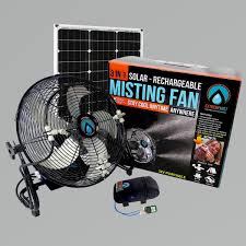 portable misting fan with solar panel