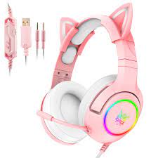 rgb onia pink gaming headset w