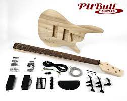 Ammoon electric guitar diy kit, tele village style, unfinished diy with basswood body maple neck rosewood fingerboard for music lovers, beginners hengyee guitar sanding tool guitar bass ukulele nut bridge saddle grooves sanding files tool kit electric acoustic guitar part diy tools. Pit Bull Guitars Ib 5 Electric 5 String Bass Guitar Kit Ebay