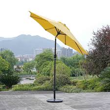 At Home Yellow Outdoor Crank Tilt Umbrella 7 5