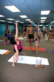 bikram yoga pracioners sweat it out