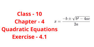 Quadratic Equations Exercise 4 1