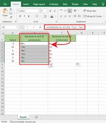 excel if between two numbers function