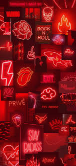 neon red aesthetic wallpaper hd for