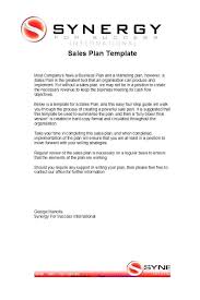 Free Sales Plan Template Example Of Sample Pdf Strategy