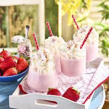strawberries and cream milkshake