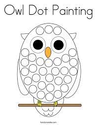 Owl Dot Painting Coloring Page Twisty