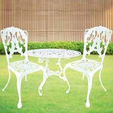 Chairs Set White Aluminum Furniture