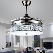 Rs Lighting Crystal Ceiling Fans With Light And Remote Retractable 4 Acrylic Blades Modern Style Deco Ceiling Fan Chandelier Ceiling Fan Ceiling Fan With Light