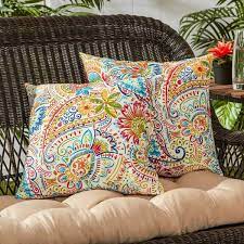 Greendale Home Fashions Jamboree Square Outdoor Accent Pillows Fl 17 2 Count