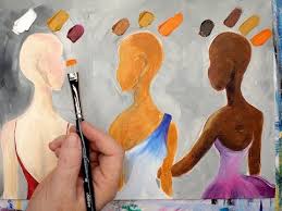 to mix 3 skin tones in acrylic painting