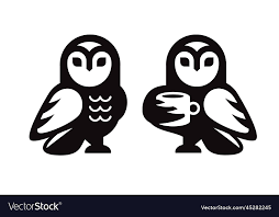 Barn Owl Holding Cup Of Coffee Icon